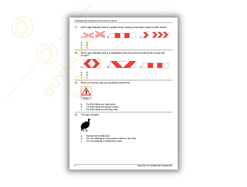 Namibian Learner’s & driving license manual book in pdf